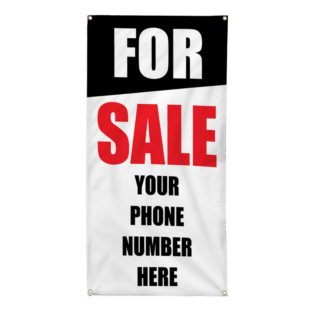 Vertical Vinyl Banner Multiple Sizes For Deal Your Phone Number Custom Business