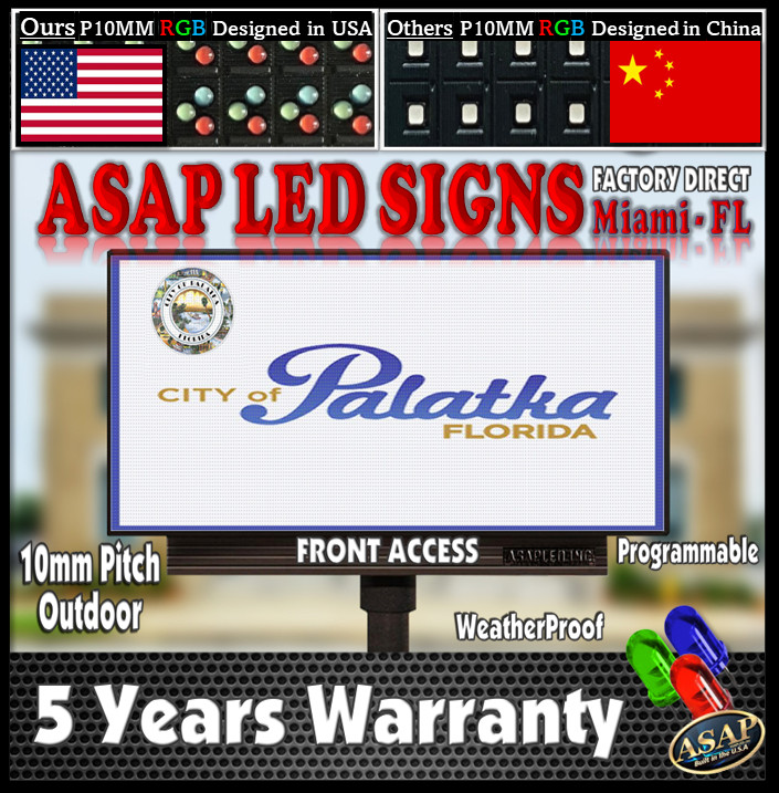 LED Sign Outdoor Board Full Color Programmable 2 ft x 8 ft – Made in USA