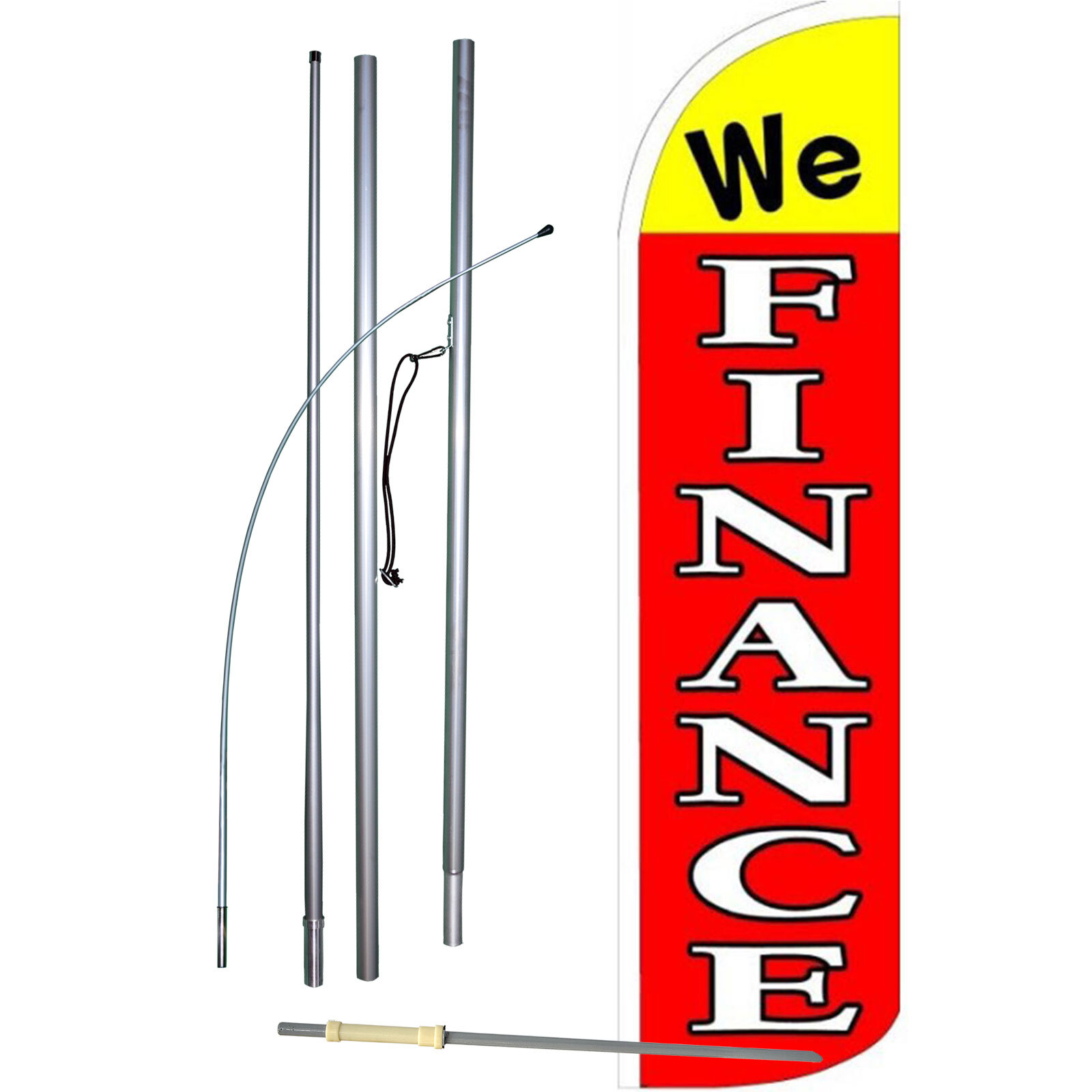 We Finance Flag with Flag Pole and Spike