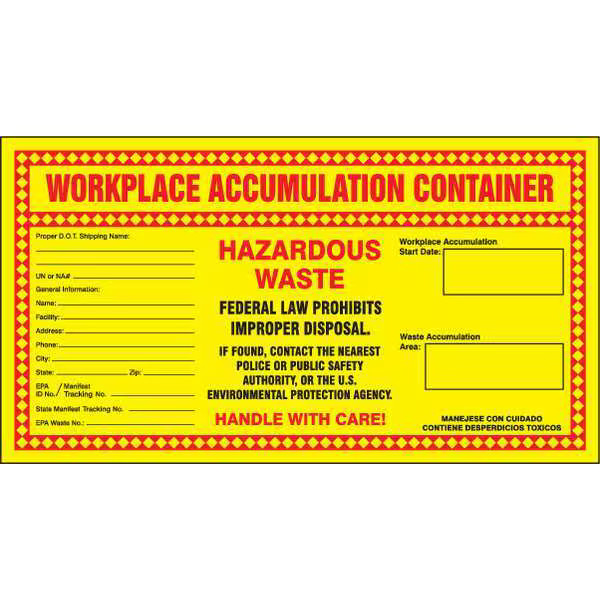 Accuform DOT Handling Label, 6-1/2″ H, 10-7/8″ W, MHZW22PSP,PK25 MHZW22PSP