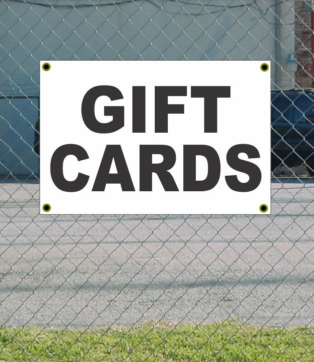 2×3 GIFT CARDS Black & White Banner Sign NEW Discount Size & Price FREE SHIP
