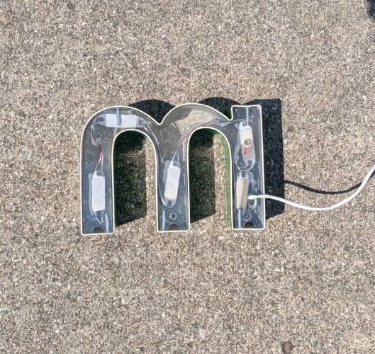 GREEN – LED Reclaimed Marquee Sign Letter ” m ” Outdoor Indoor Great Condition