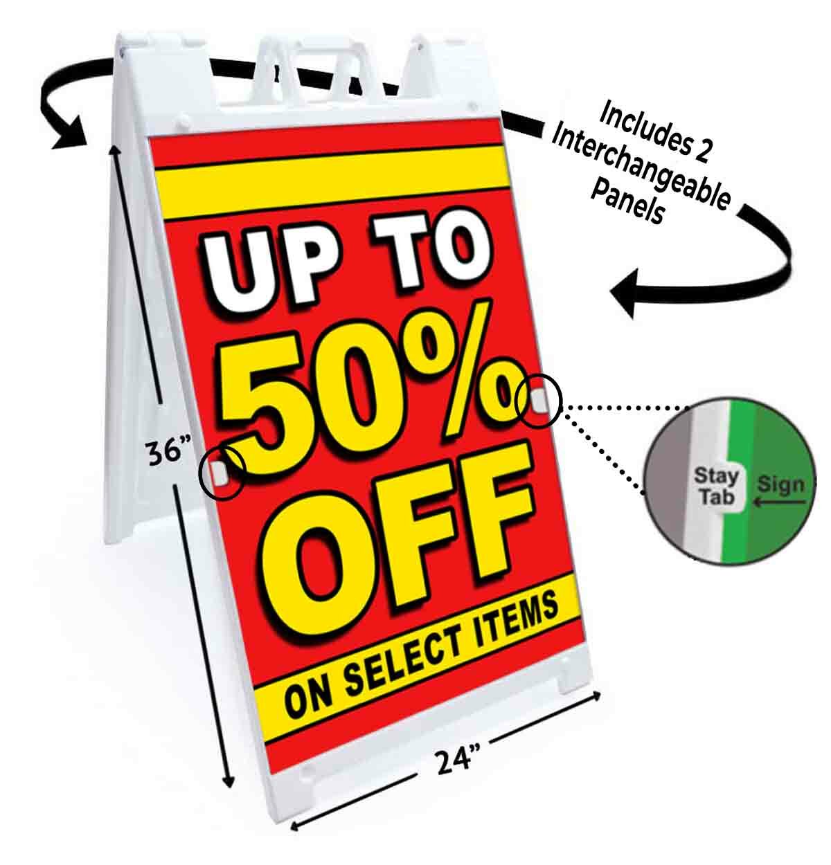 UP TO 50% OFF ON SELECT ITEMS Signicade 24×36 Aframe Sidewalk Sign Banner Decal