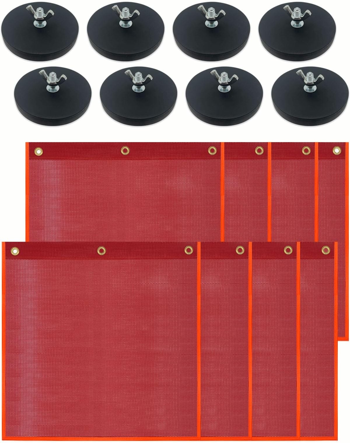 Magnetic Oversize Load Flag, Magnetic Red Flags for Towing Equipment PVC 18’’…