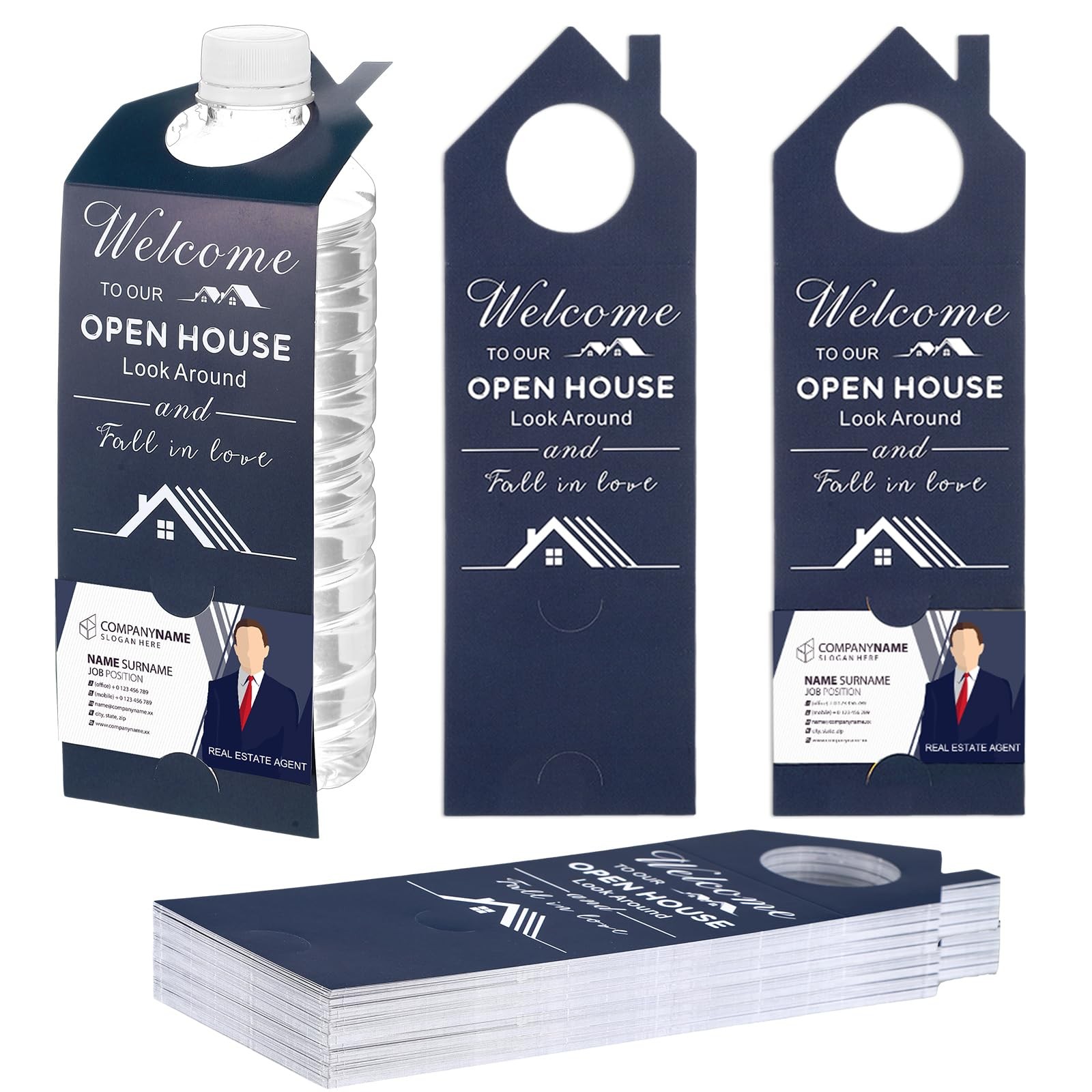 Humyoun 100 Pcs Open House Signs Kit Real Estate Agent Supplies 3.15 x 9.84 I…