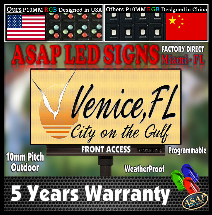 P10 Full Color LED Scrolling Sign with Wi-Fi – 6.5″ x 25″, Long Life!