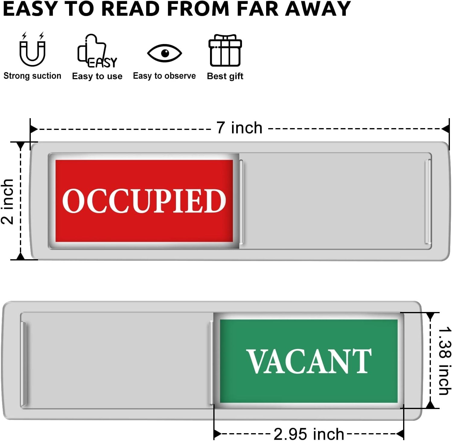 Vacant Occupied Sign for Home Bathroom Office Restroom Conference Hotel Hospital