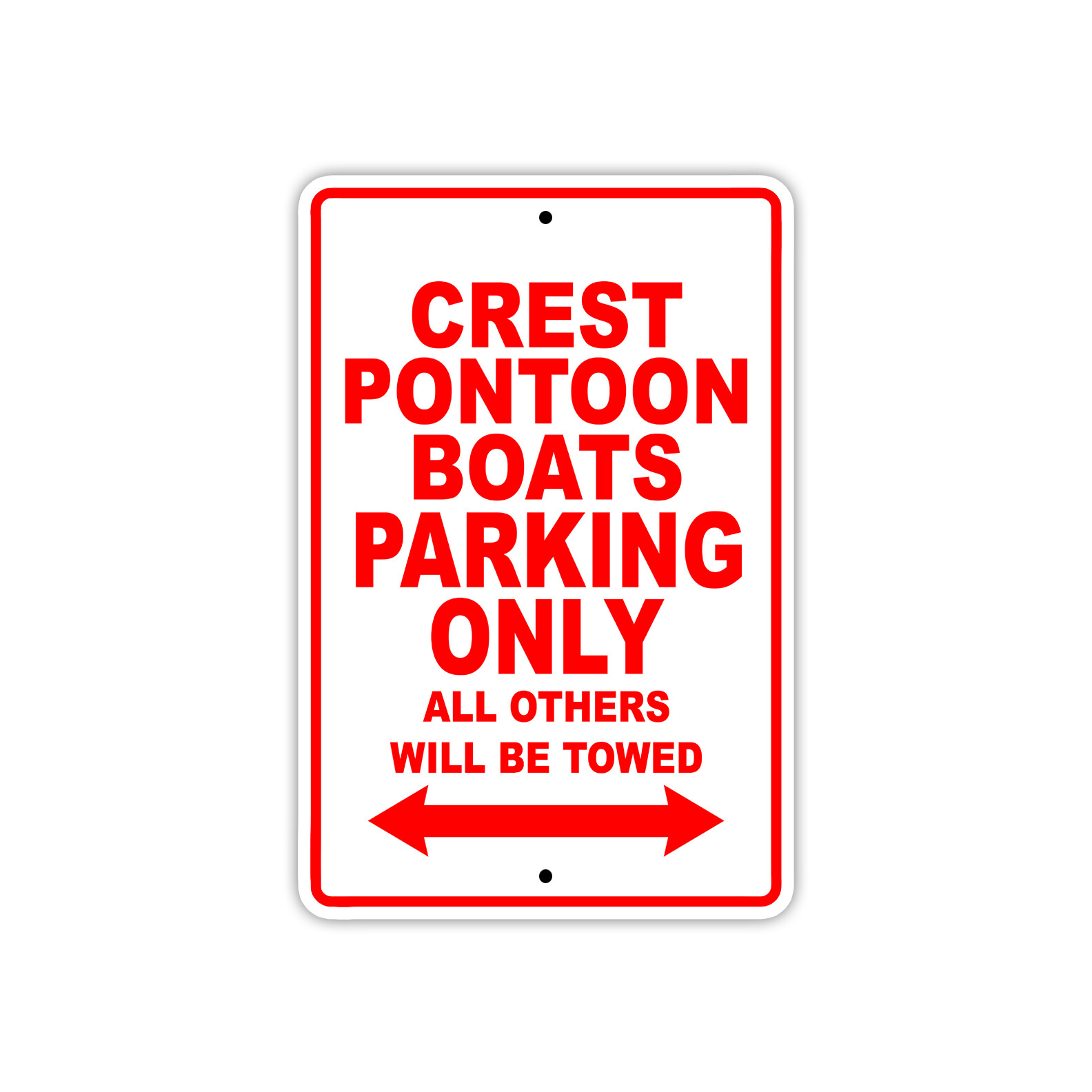 Crest Pontoon Boats Parking Only Boat Ship Art Decor Novelty Aluminum Metal Sign