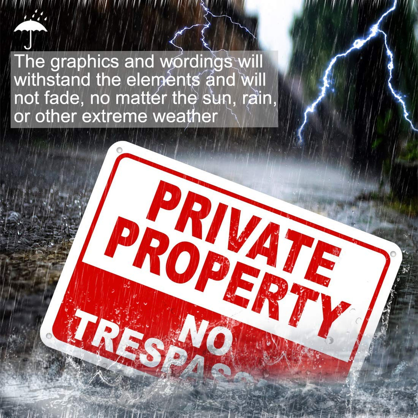 Private Property No Trespassing Sign Aluminum 10×14 Inch UV Outdoor Fence Yard
