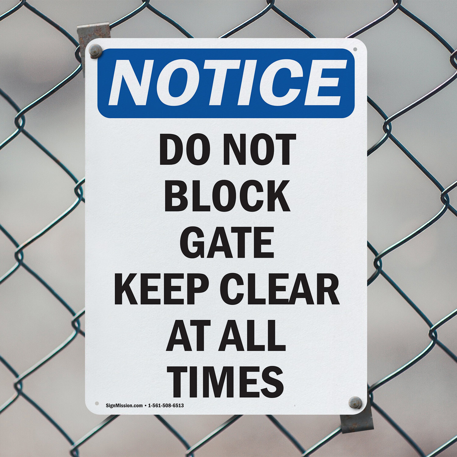 (2 Pack) Do Not Block Gate Keep Clear At OSHA Notice Sign Decal Metal Plastic