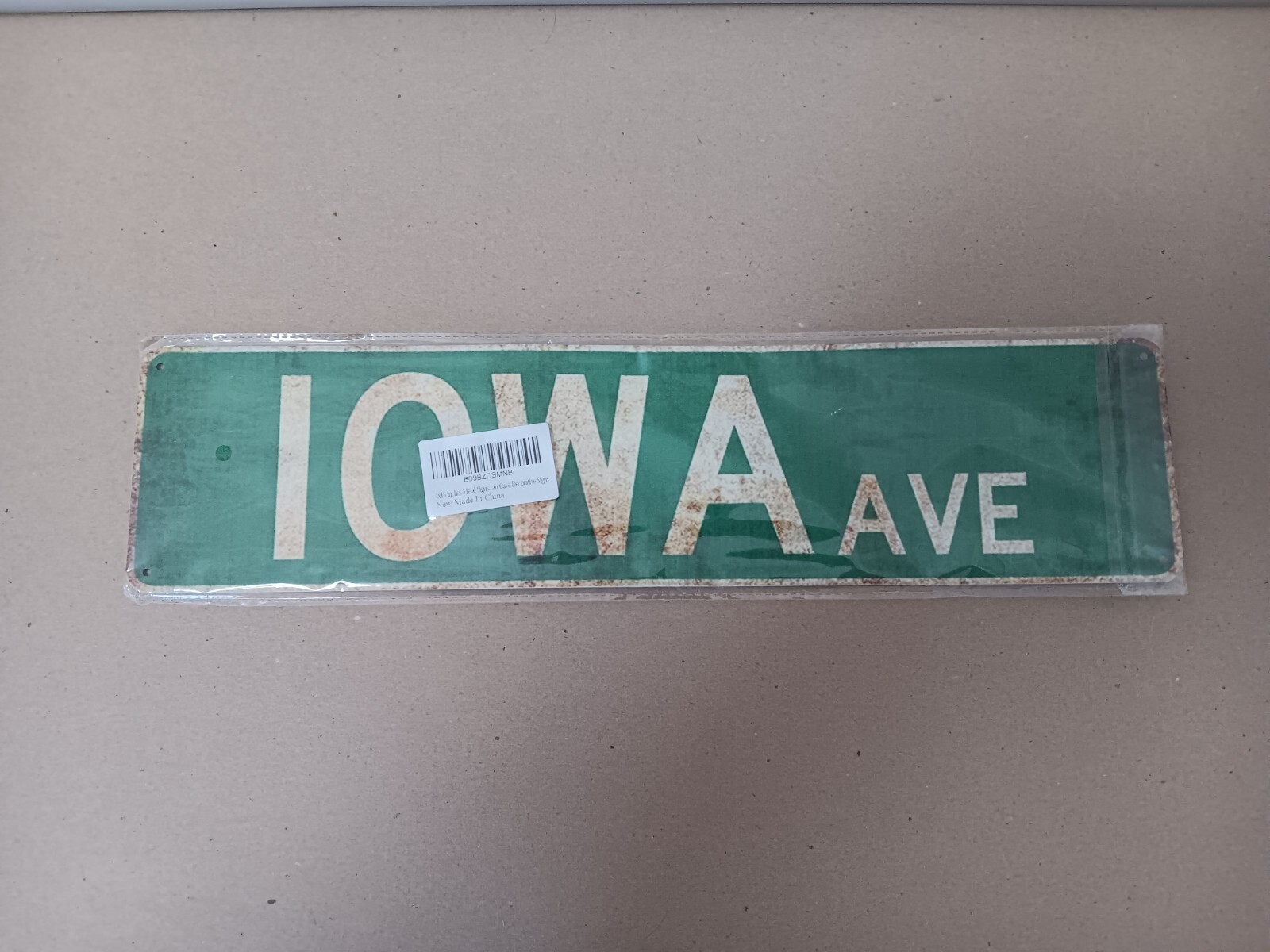 Iowa Ave Street Sign Decor, Aluminum, Small, ~15.5″, Not A Real Street Sign