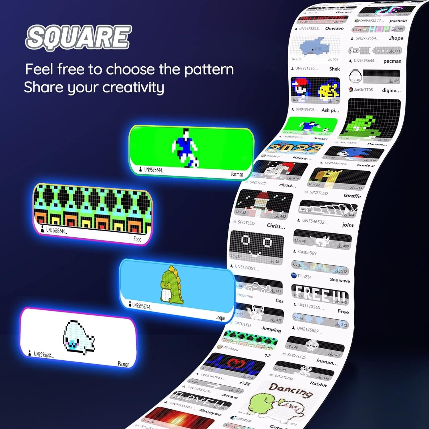 27”x5” Full-Color Programmable LED Sign – Custom Bluetooth Display for Events