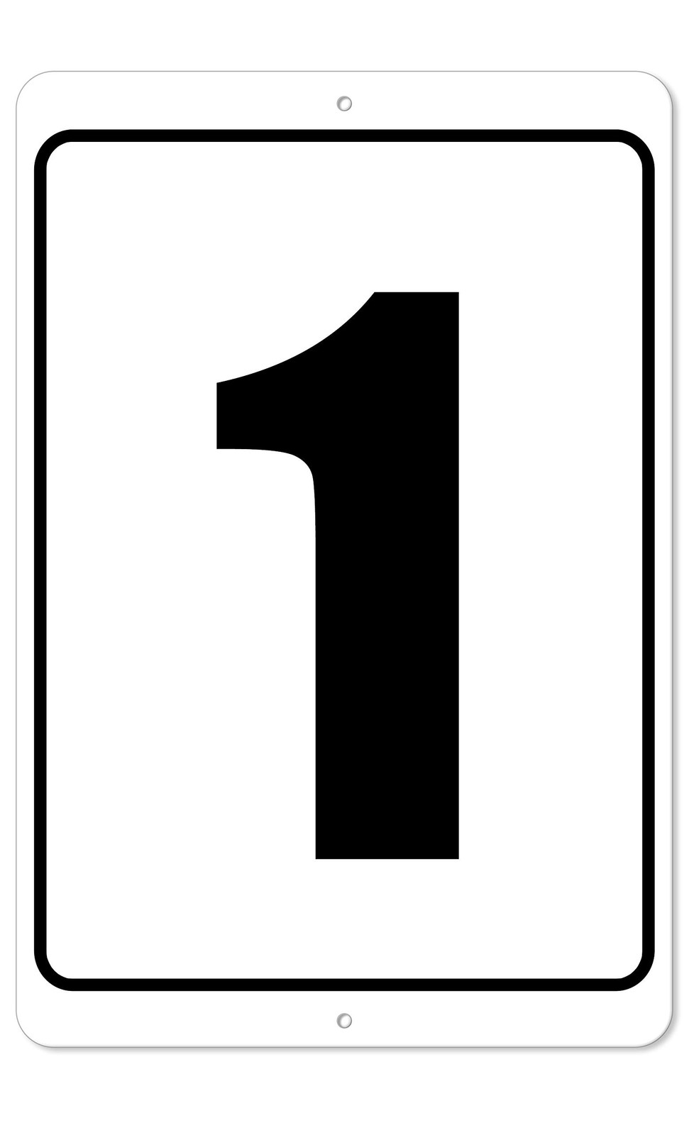 Numbered Sign 1 | 8 x 12 Aluminum Outdoor/Indoor Sign/Area Marker, Curbside N…