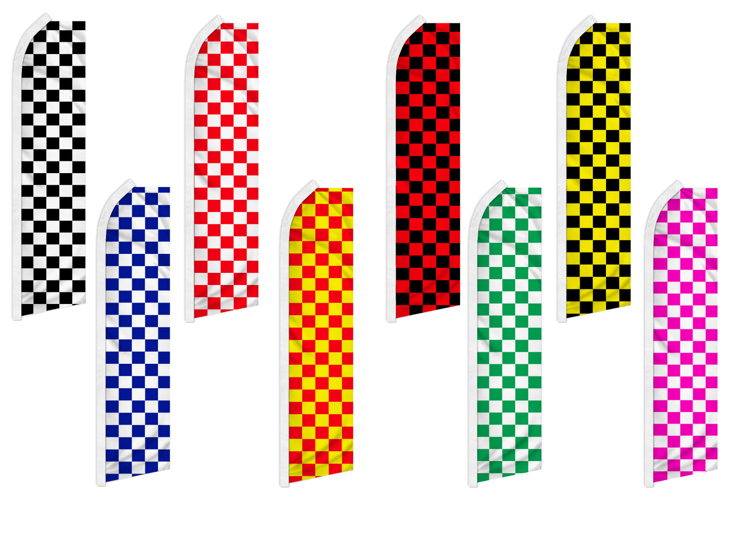 Checkered Advertising Feather Flags Swooper Flutter Banner Racing Checkered