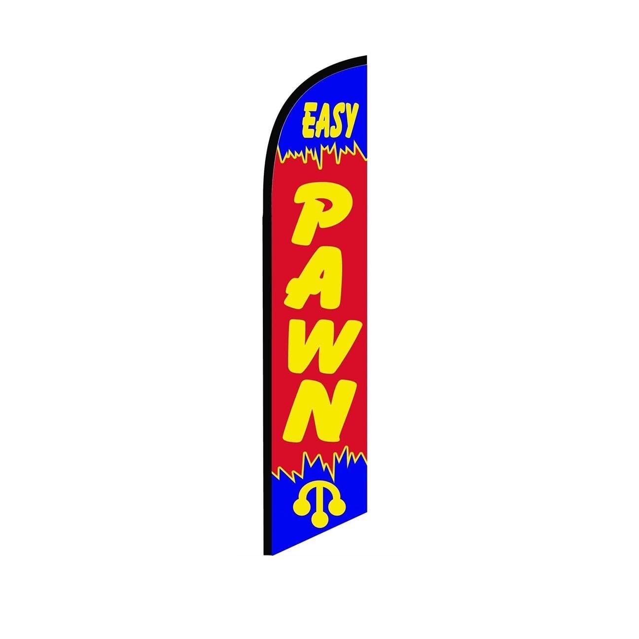Easy Pawn BlueRed Swooper Flutter Feather Flag | 3ft W x 11.5ft Tall