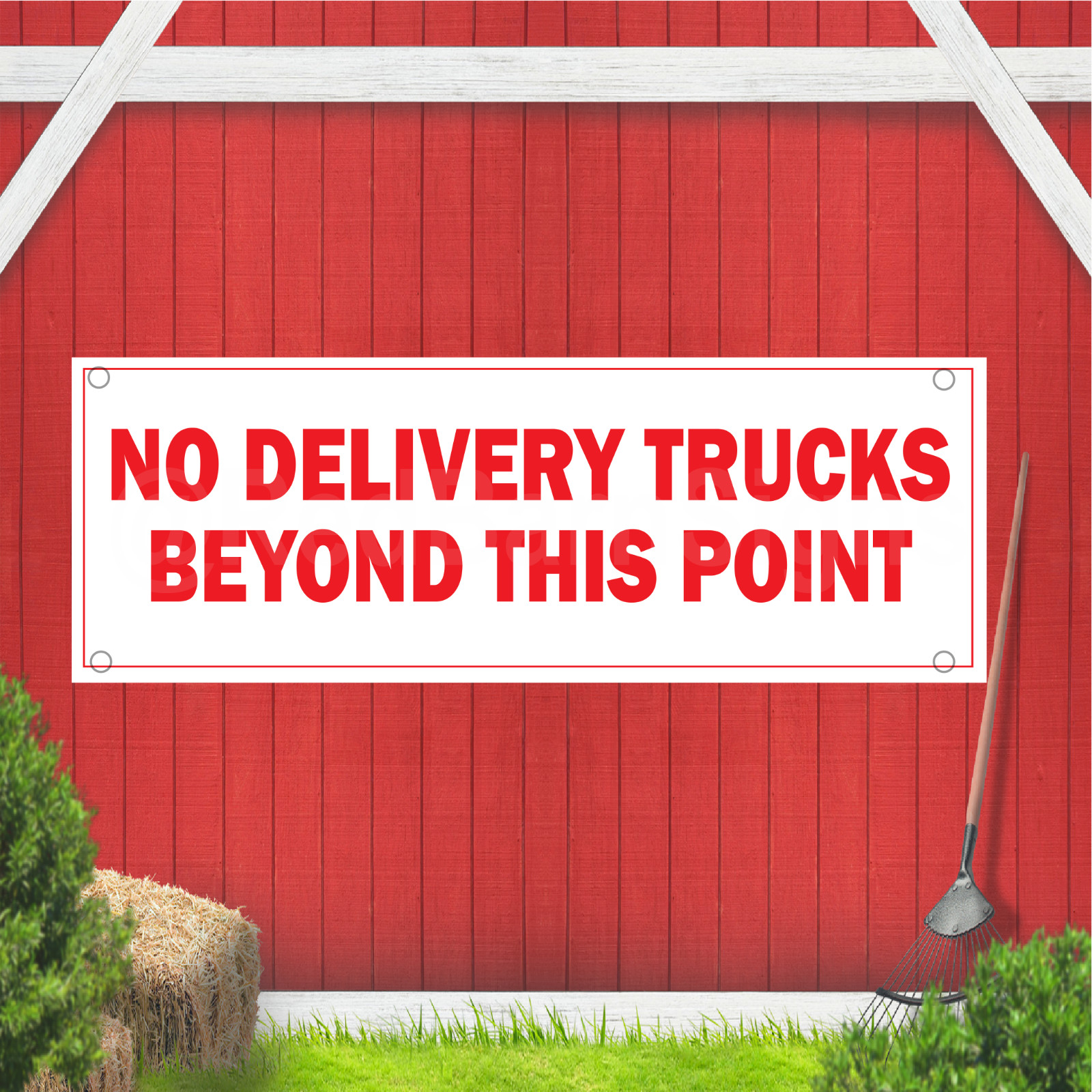 No Delivery Trucks Beyond This Point Indoor Outdoor Vinyl Banner Design
