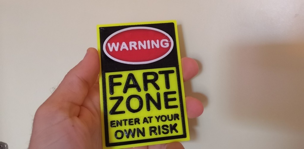 Warning Sign – Fart Zone Hard Plastic Sign Black and Yellow