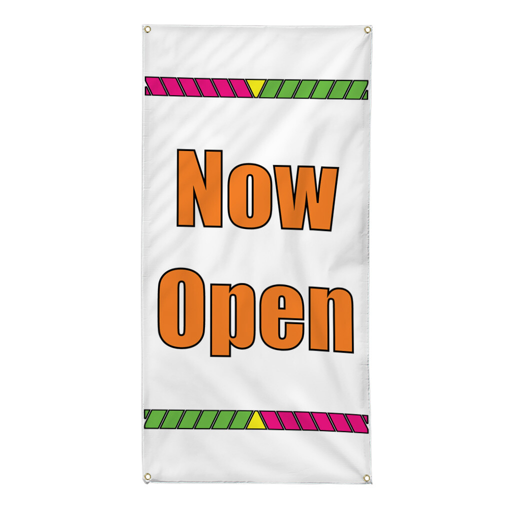 Vertical Vinyl Banner Multiple Sizes Now Open Multicolor Business Outdoor