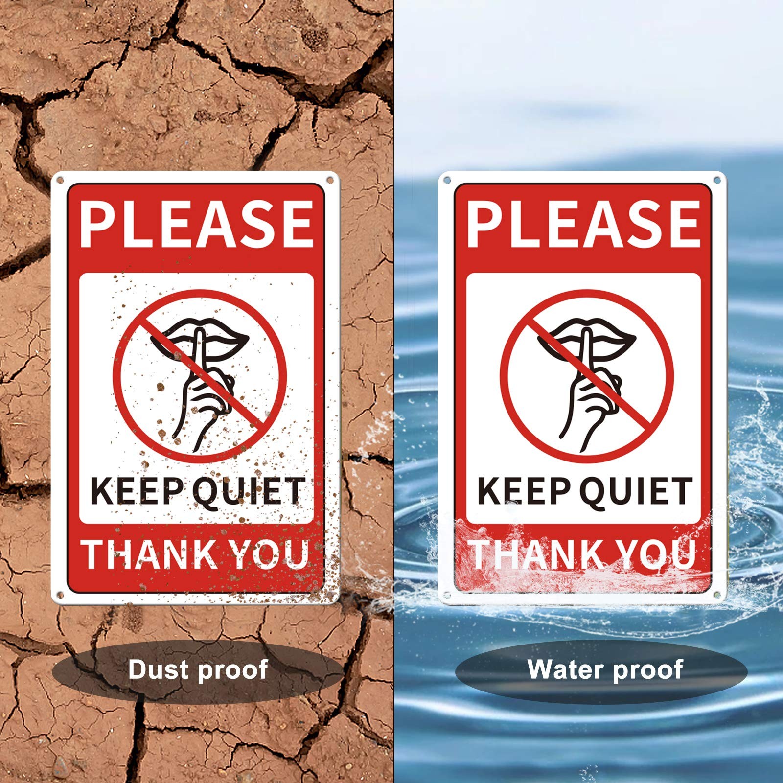 Mute Sign 8 x 12 Inch 35 mil Aluminium UV Waterproof Commercial Home