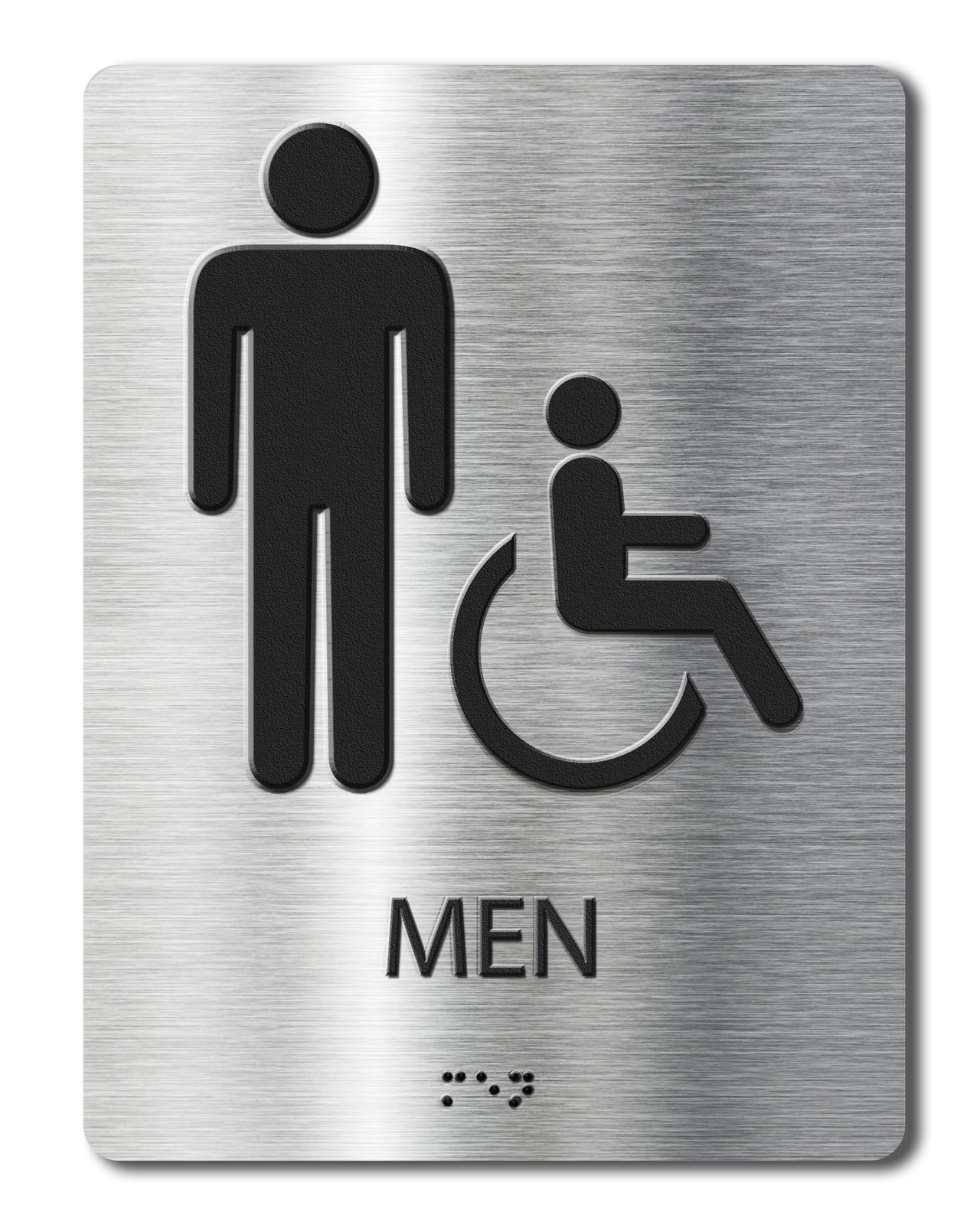 ADA-Mark Modern Restroom Sign for Business – ADA Compliant Braille Bathroom S…