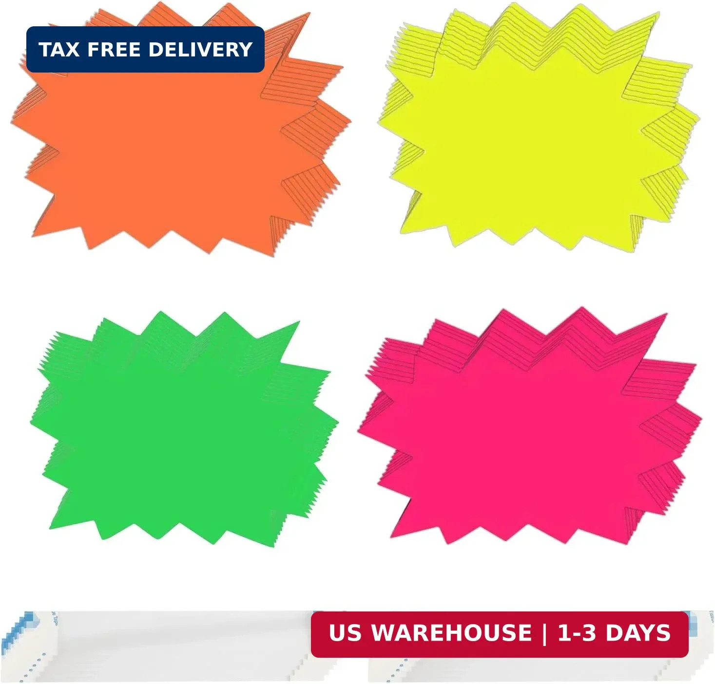 180PCS Starburst Signs for Retail, 5×6.6 Inch Fluorescent Price Stickers for Ret