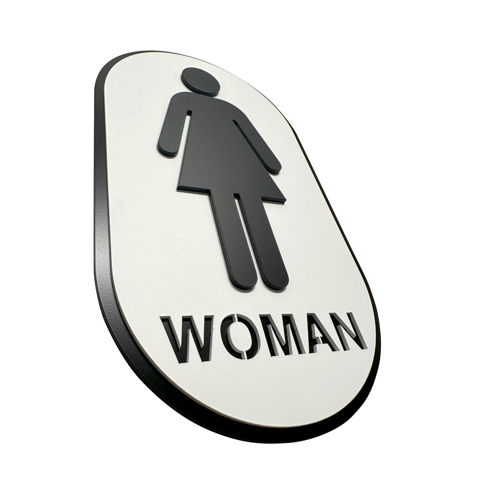 Restroom Sign Set, Male and Female Acrylic Door Signs with Adhesive Backing.