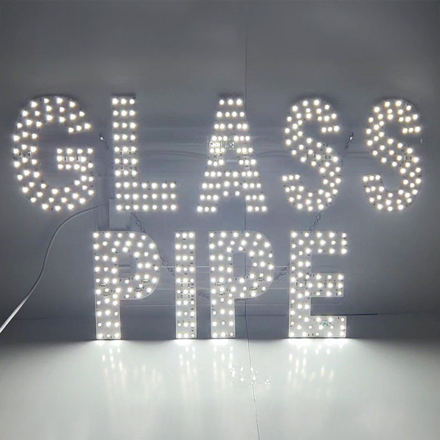 EPL Signs GLASS PIPE White LED Sign Business 13″x22″ Remote 3G Sparkling Mode