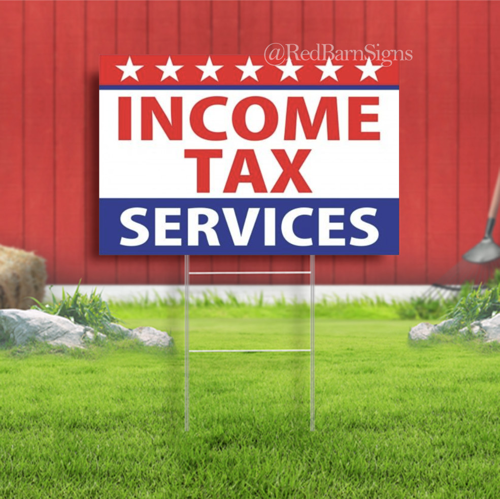 Income Tax Services Accounting Consultancy Indoor Outdoor Yard Sign with metal
