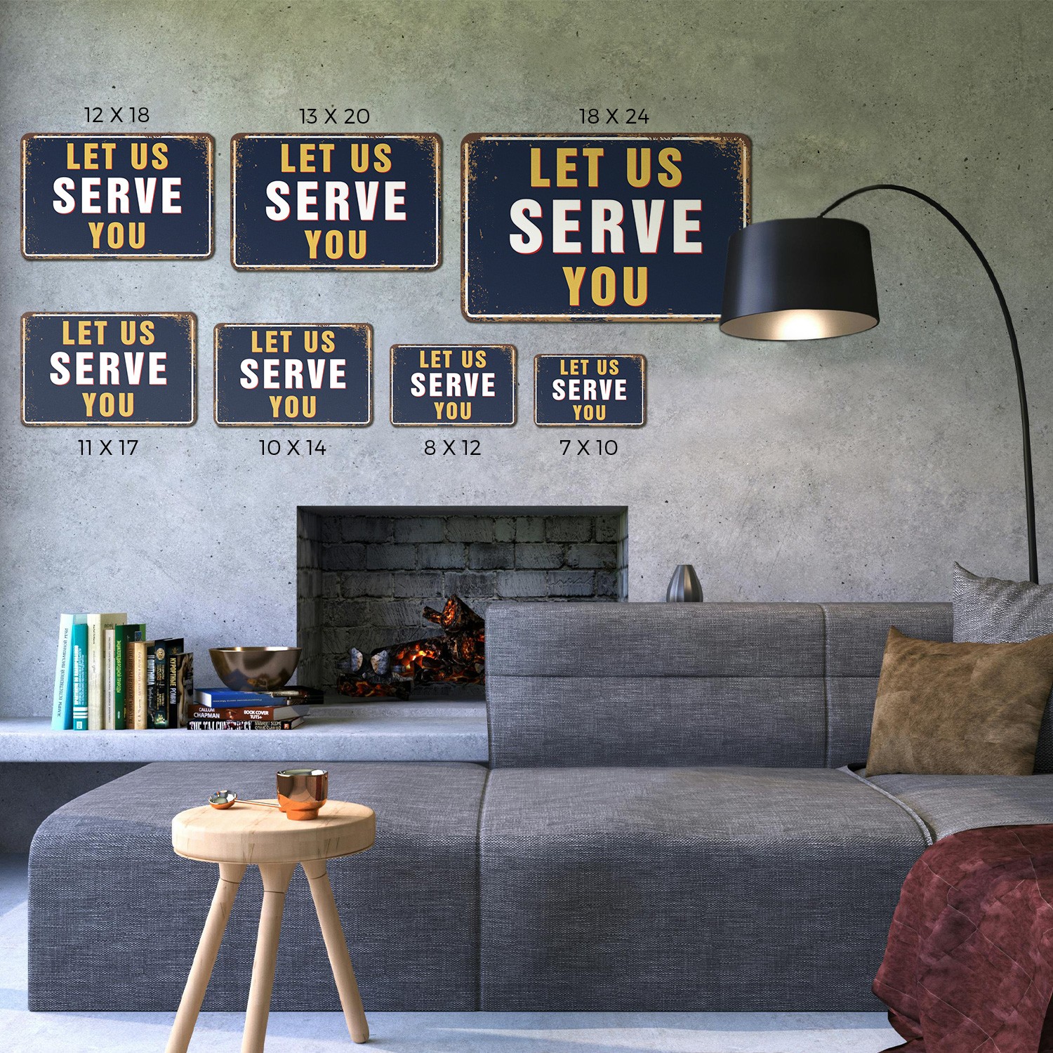 Let Us Serve You Street Sign Welcome Please Enjoy Durable Perfect for Cafes