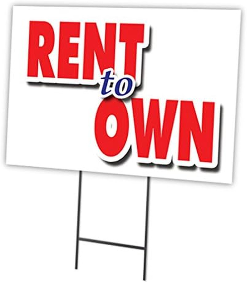 RENT to OWN 12″X16″ Yard Sign & Stake | Advertise Your Business | Stake Included