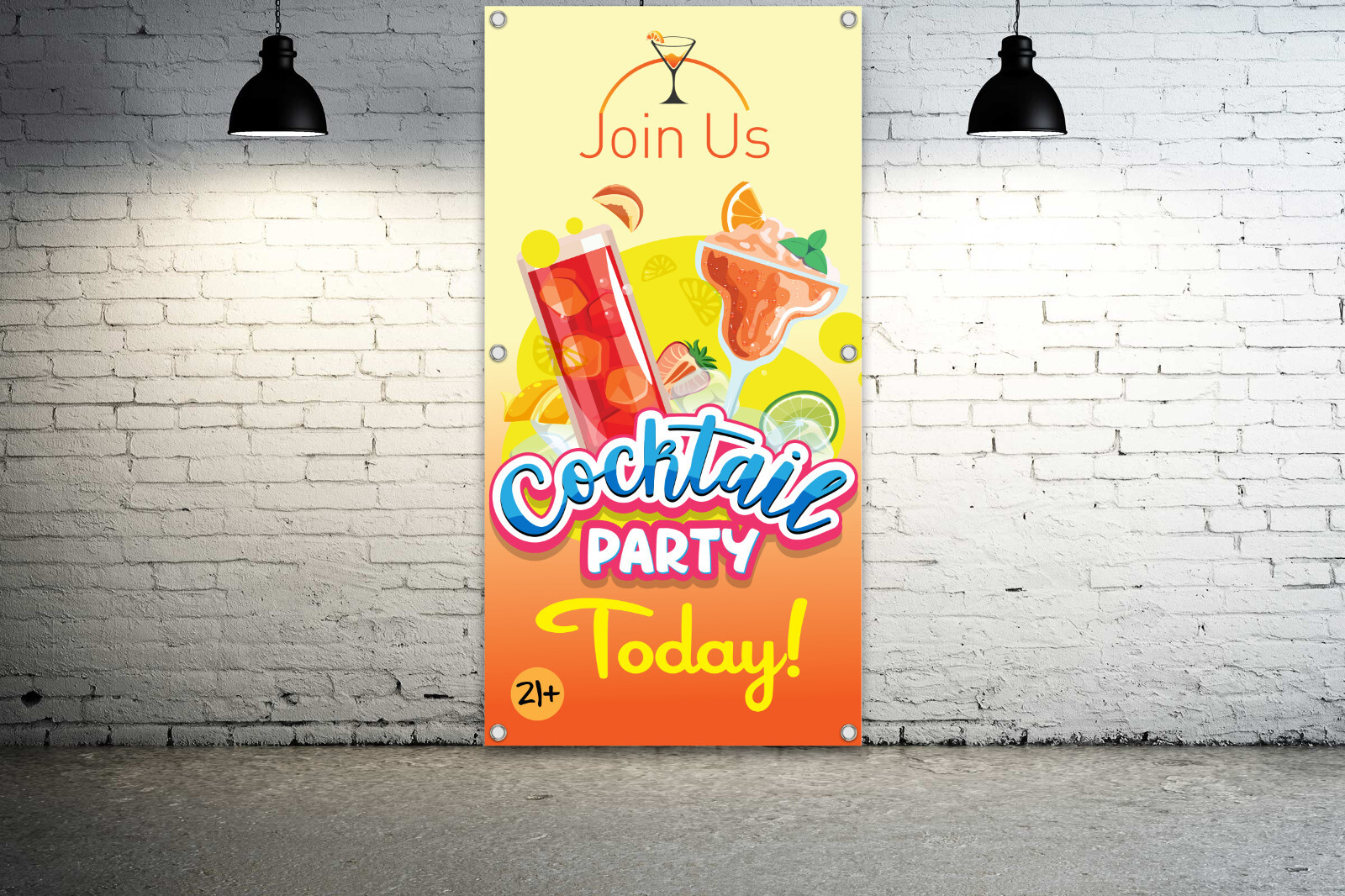 COCKTAIL PARTY Generic Vinyl Banner Sign Join Us Today Invite Display Signage