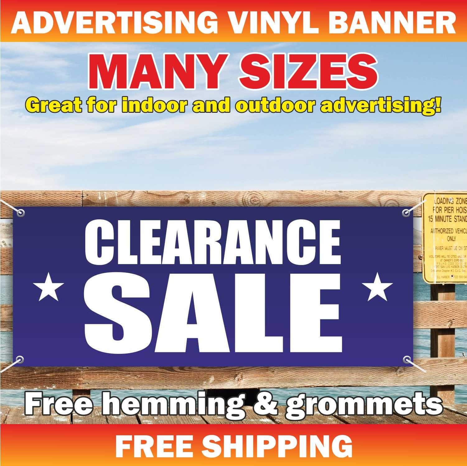 CLEARANCE SALE Advertising Banner Vinyl Mesh Sign Discount Retail Store Shop