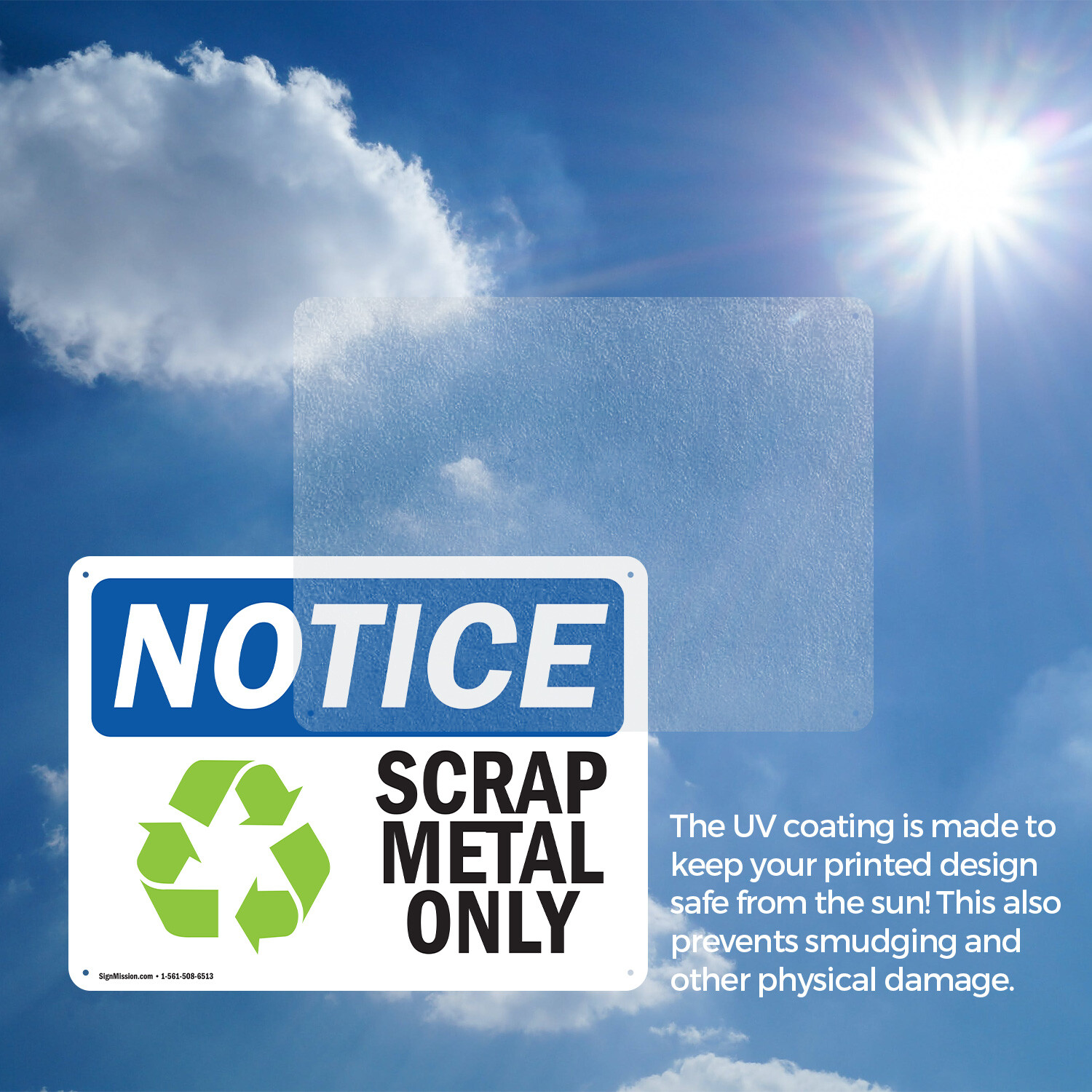 (2 Pack) Scrap Metal Only OSHA Notice Sign Decal Metal Plastic