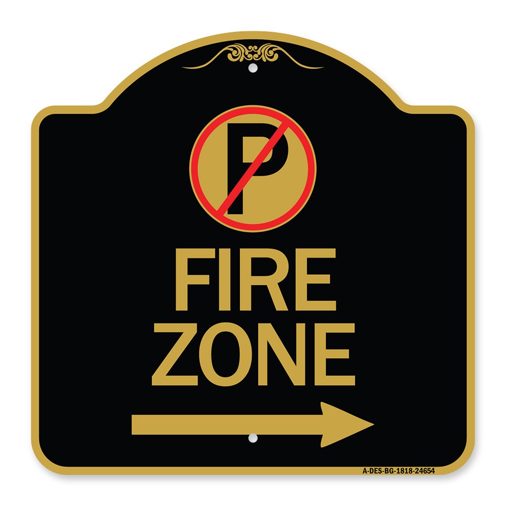 Designer Series – (No Parking Symbol and Right Arrow) Heavy Gauge Aluminum