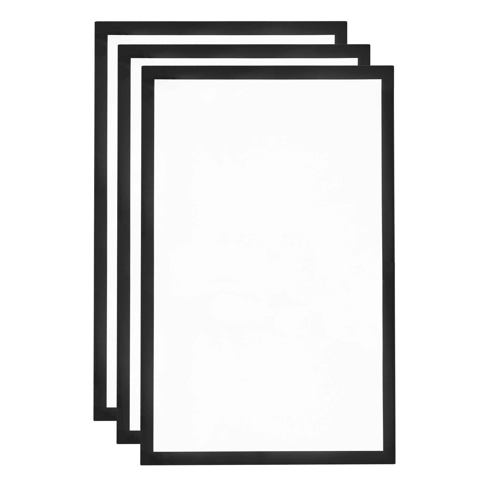 3pcs Self Adhesive Magnetic Wall Sign Holder, 11″x17″ Frame Display,Black
