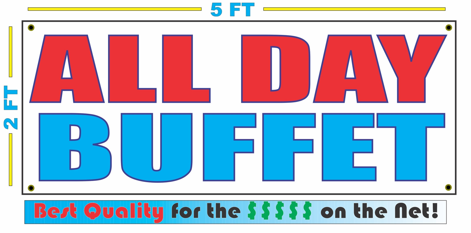ALL DAY BUFFET Banner Sign NEW Larger Size Best Quality for the $$$