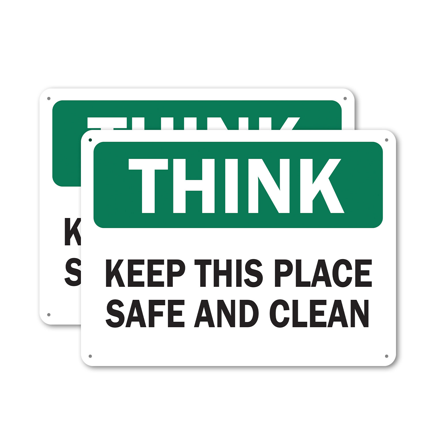 (2 Pack) OSHA Think Decal – Keep This Place Safe and Clean OSHA Think Sign Decal