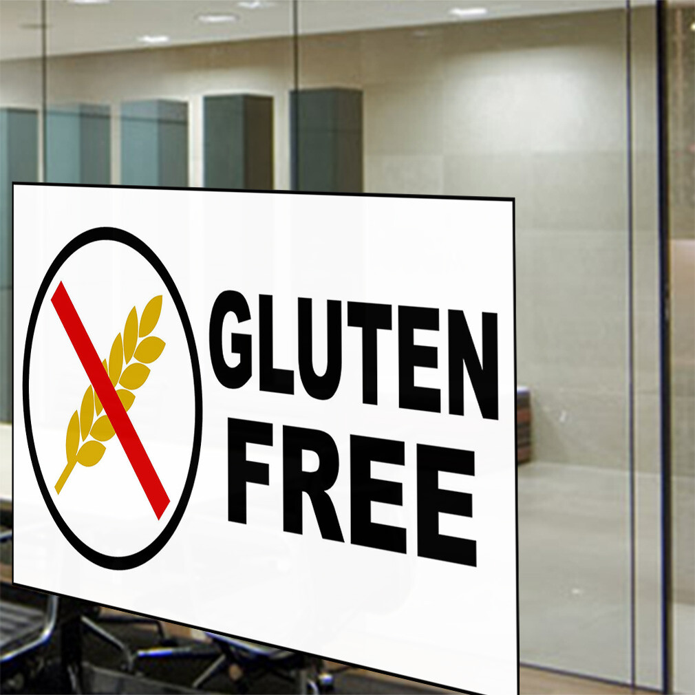 Decal Stickers Gluten Free Food Fair Restaurant Cafe Market Store Sign Label