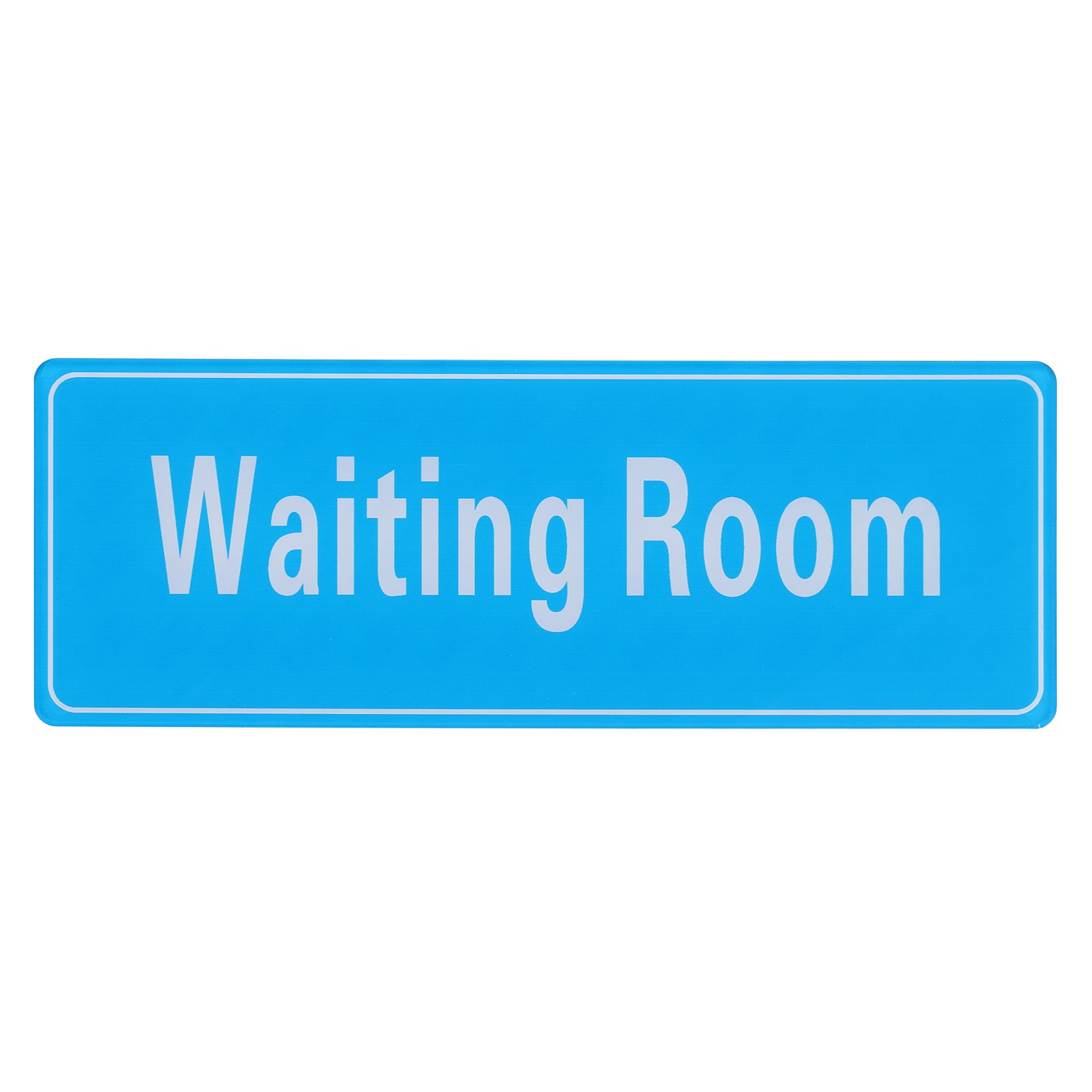 9″x3″ Waiting Room, 1Pcs Room Door Sign Self-Adhesive Light Blue with White Text
