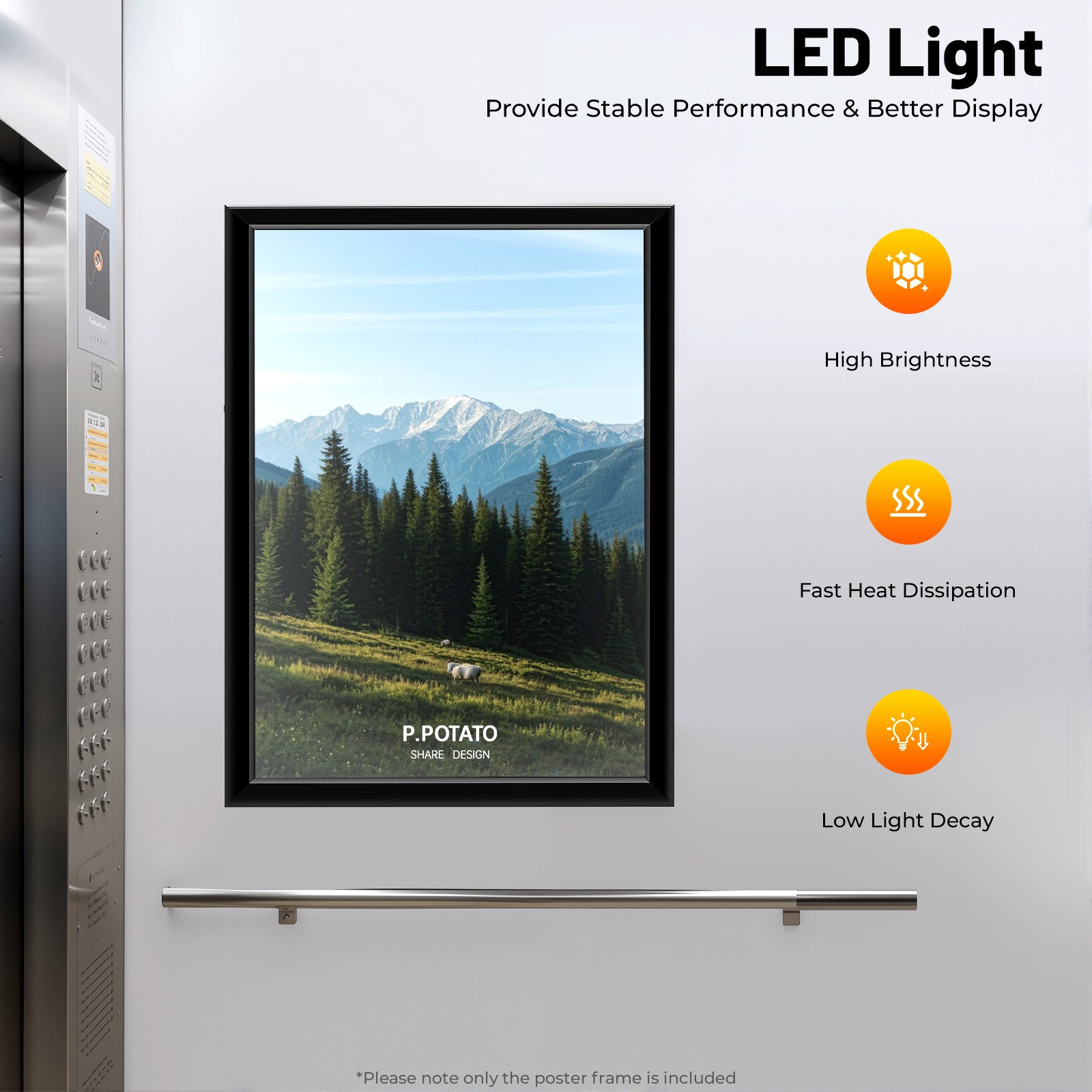 LED Light Box Movie Poster Display 24×36″ Advertising Frame Store Wall Mount