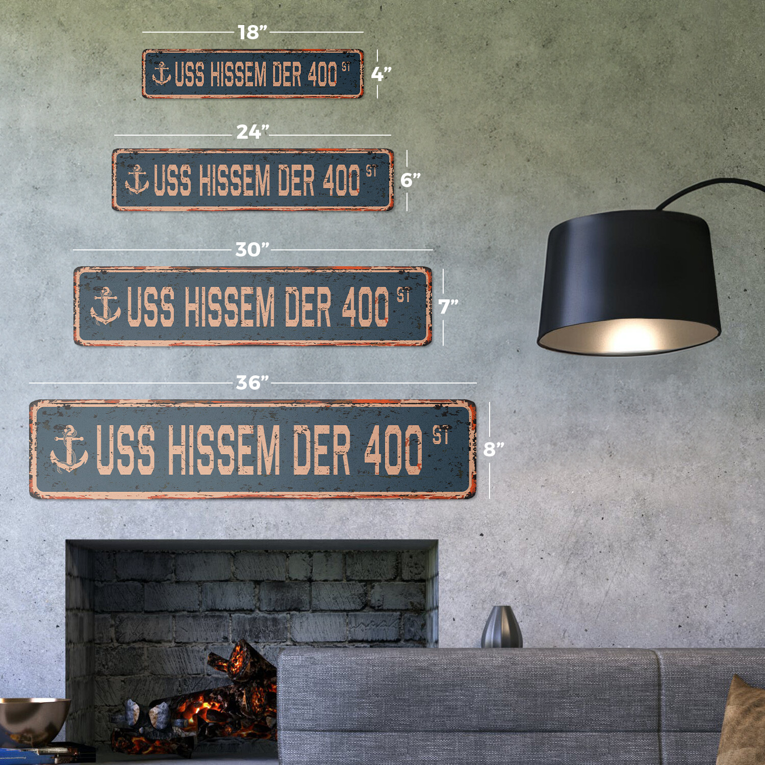 USS HISSEM DER 400 Vintage Street Sign us navy ship veteran sailor rustic gift
