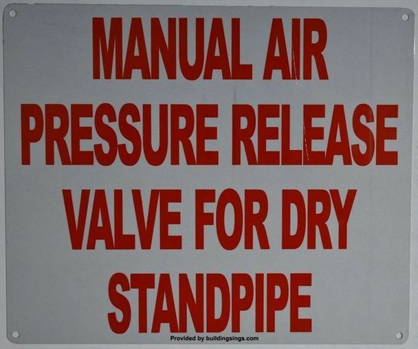 Manual AIR Pressure Release Valve Temporary Dry Standpipe..(White10x12) ref0420