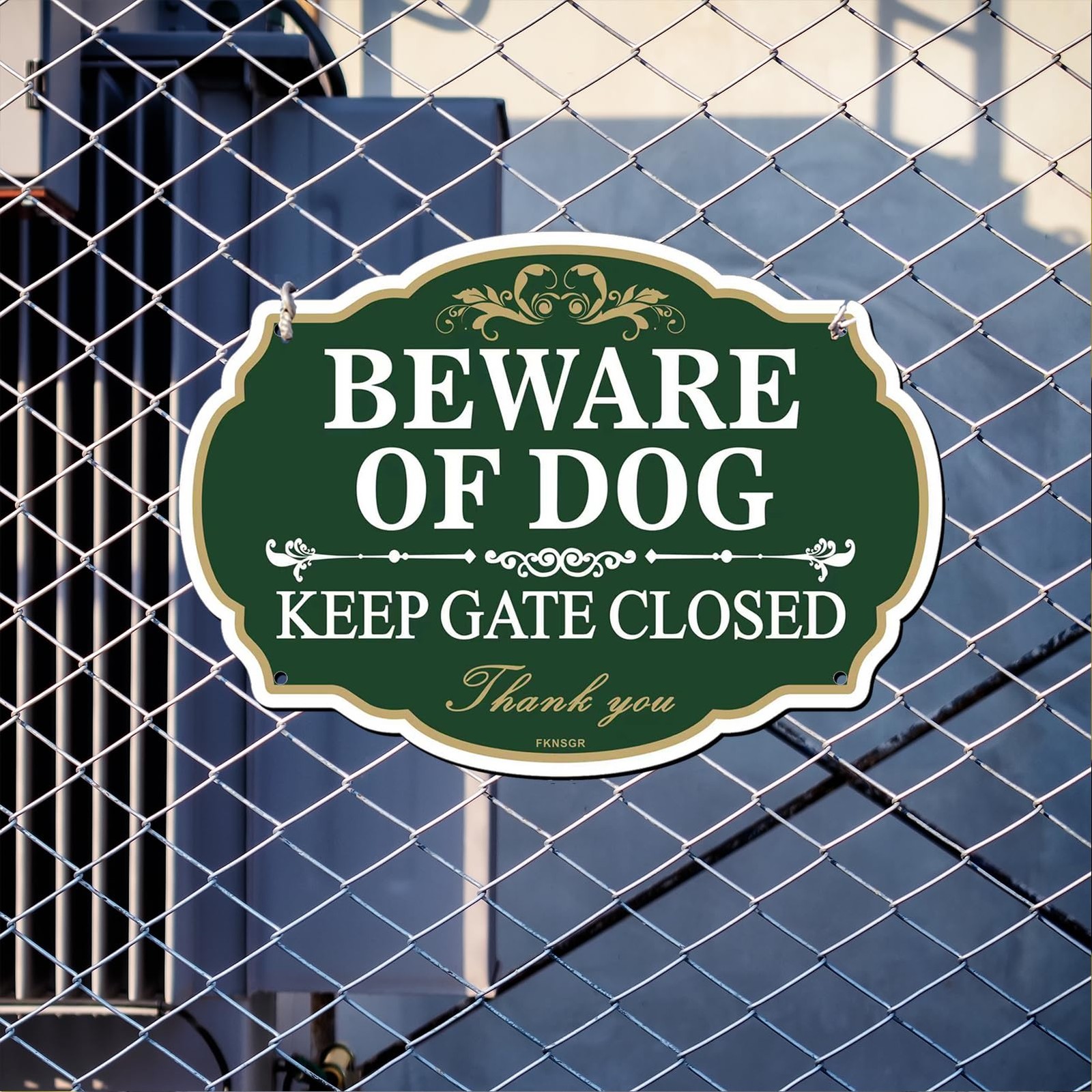 10×7 Inch Rust Free Aluminum Beware Of Dog Keep Gate Closed Yard Sign 2 PCS