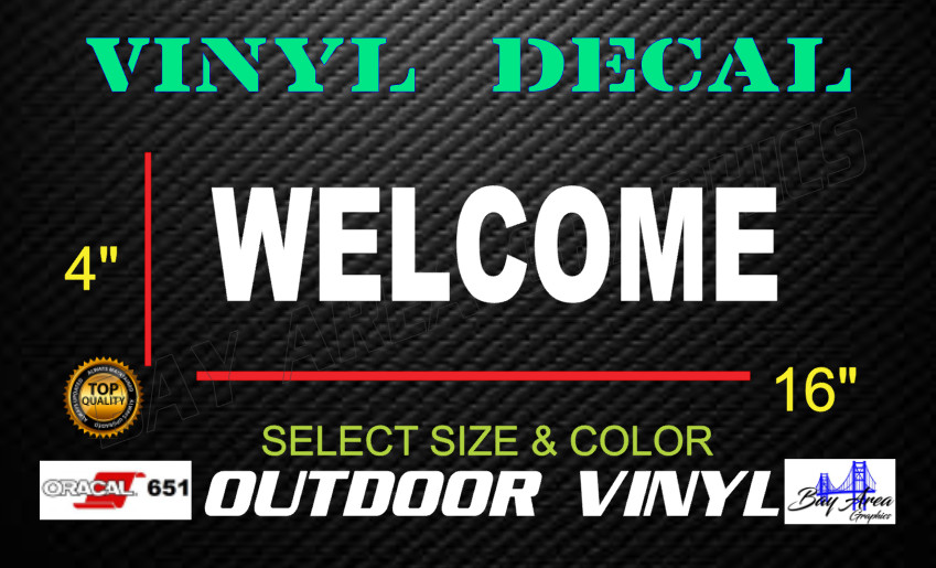 WELCOME Business Window Decal Storefront Door Sign Outdoor Vinyl
