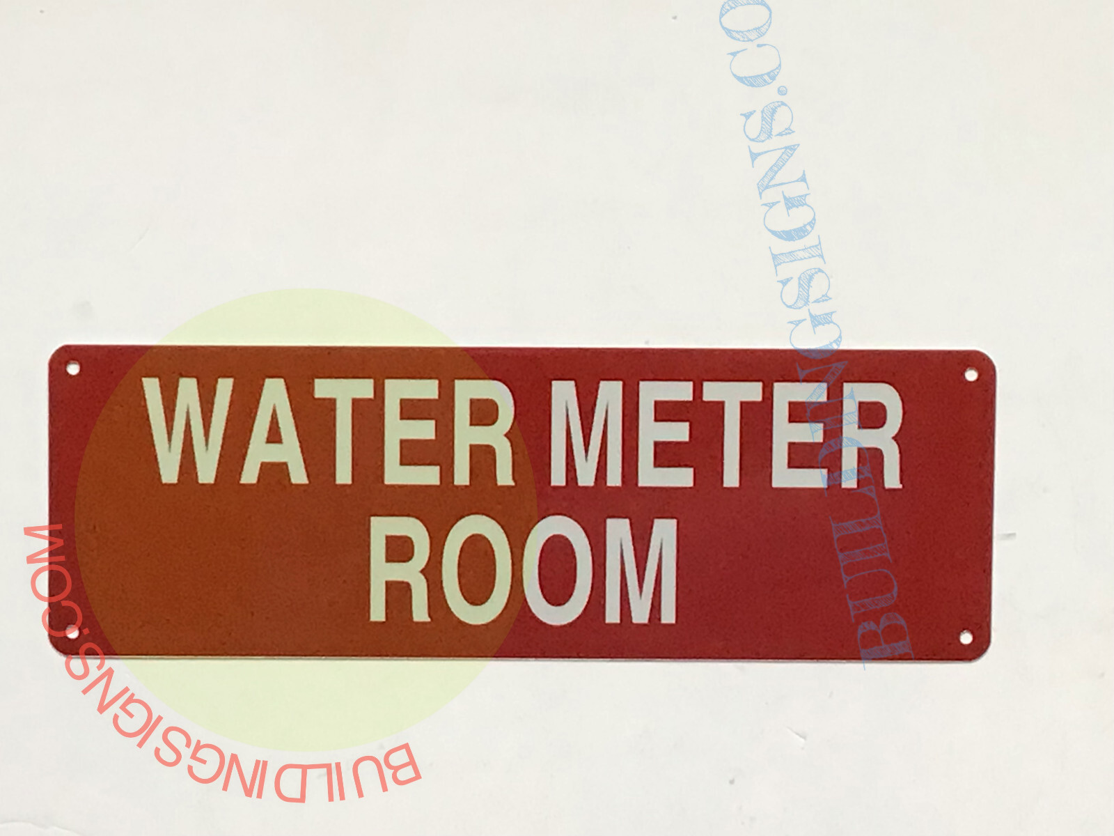 WATER METER ROOM SIGN (4×12, Red, Aluminum) -REF24-1027