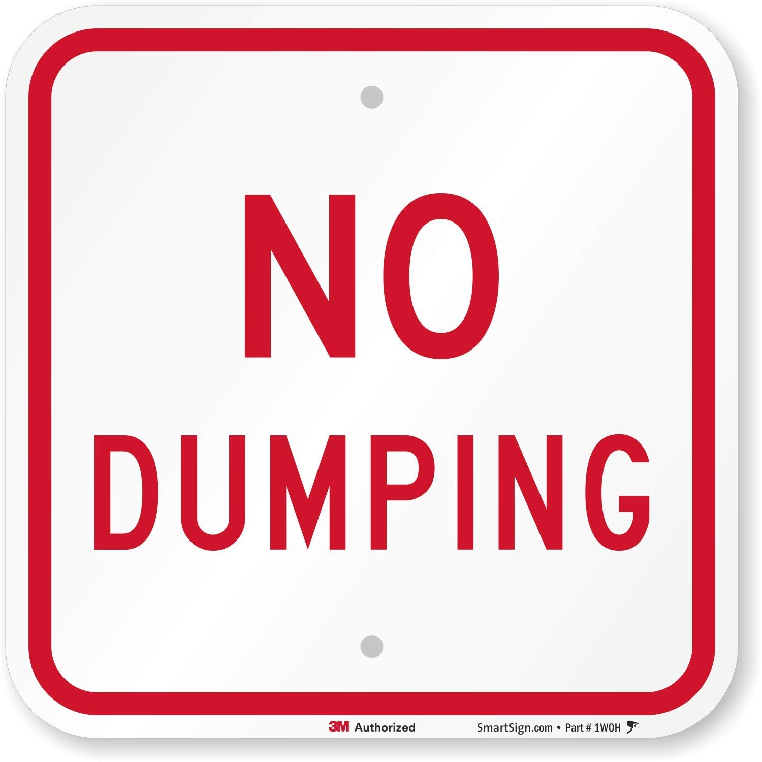 12×12 Inch Aluminum K5365AL12x12 No Dumping Metal Warning Safety Yard Sign