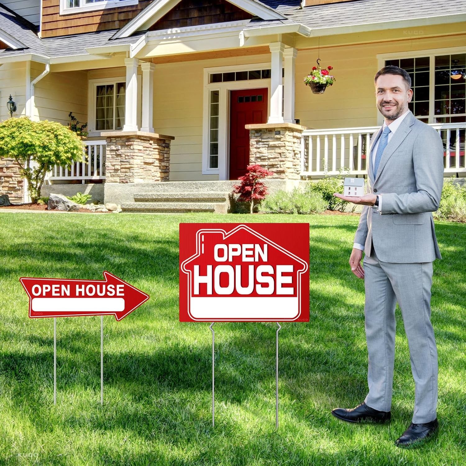 Open House Signs for Real Estate (9 Pcs), 6 Pcs Directional Arrows Signs, 3 Pcs