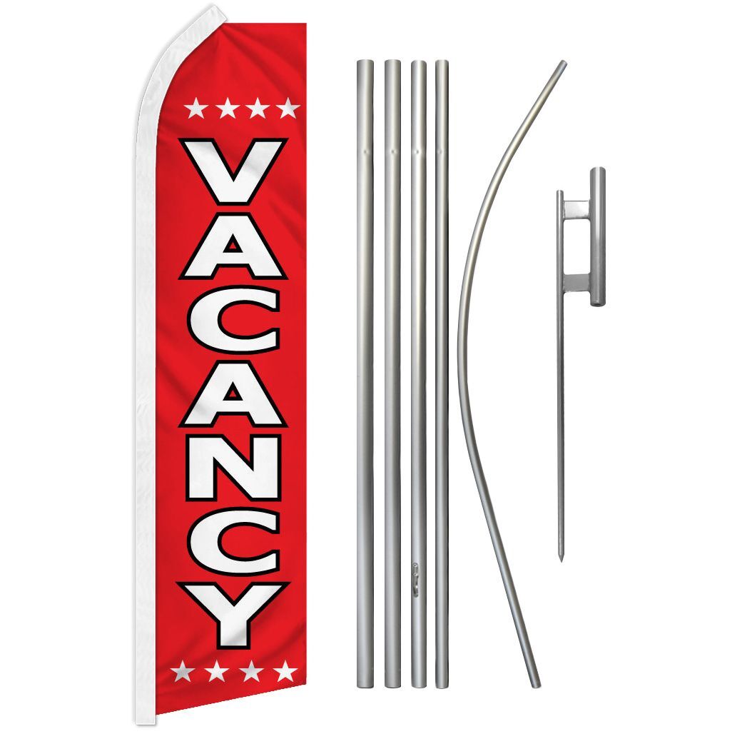 “VACANCY” Advertising Super Flag & Pole Kit for rent
