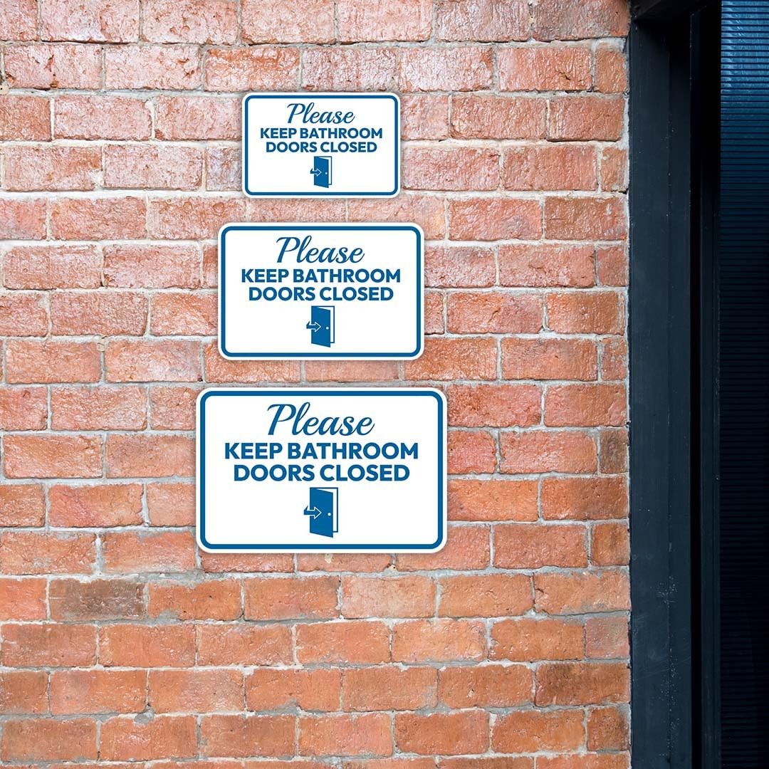 Classic Framed Plus Please Keep Bathroom Doors Closed Door or Wall Sign