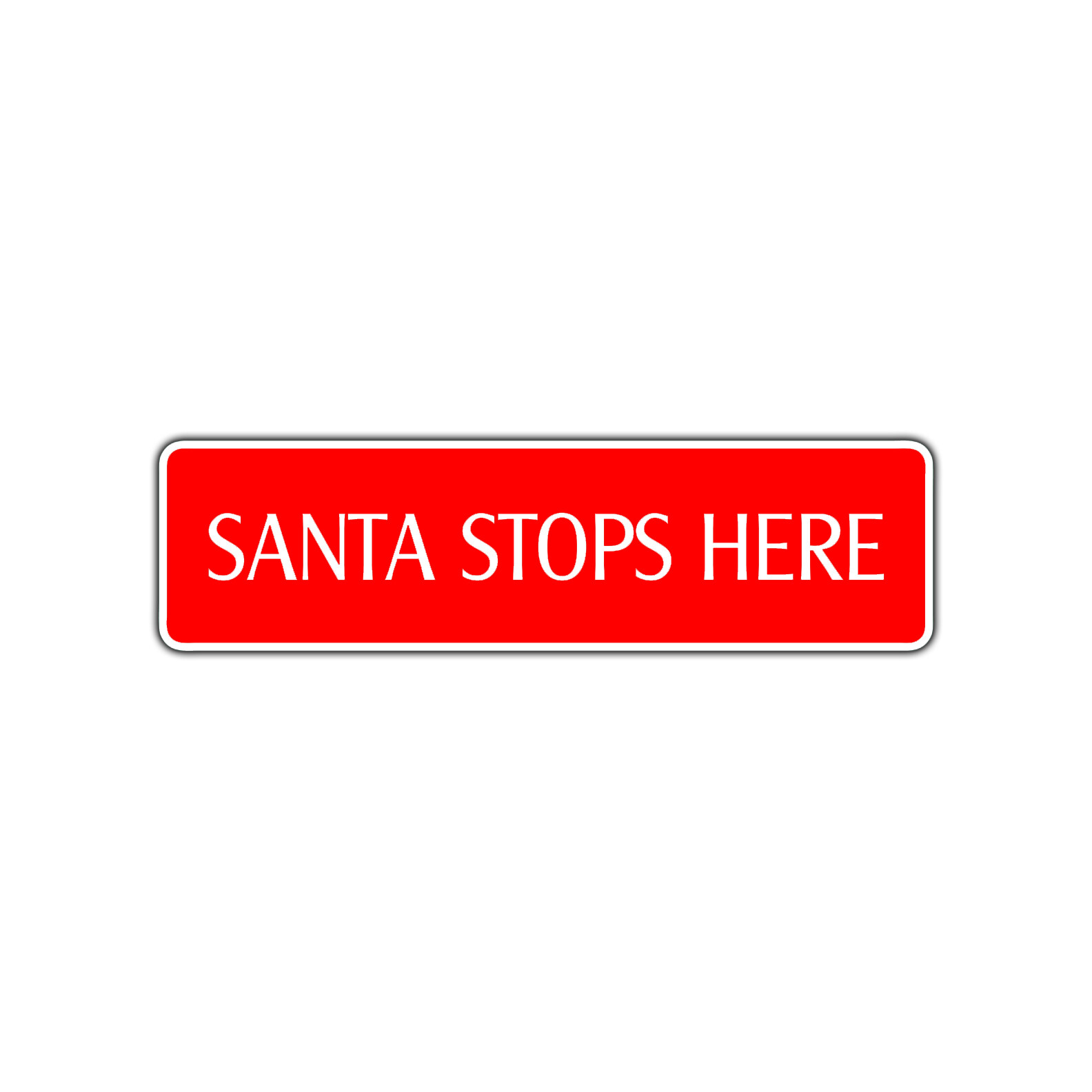 Santa Stops Here Street Sign Home Shop Bars Décor Christmas Aluminum Metal Sign